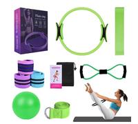 Better - Kit de pilates, kit esencial de pilates para mujeres, bandas de glúteos para entrenar glúteos, pelota de yoga, 25 cm, figura 8, banda de resistencia, bandas de yoga para estiramiento (verde)