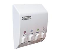 Better Living Products Classic Shower Dispenser 4, Shampoo and Soap Dispenser, 4 x 14.5 FL. oz. White, 9.5" x 3" x 10.75"