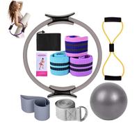 Better Me Pilates Essentials Kit for Women, 11-Piece Better Me Pilate Essential Kit, Booty Bands for Working out Glutes Yoga Ball 25cm Figure 8 Resistance Band Yoga Bands for Stretching (Gray)