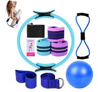 Better Me Pilates Kit, Pilates Essentials Kit for Women, Booty Bands for Working out Glutes Yoga Ball 25cm Figure 8 Resistance Band Yoga Bands for Stretching for Advanced and Beginners Users (Blue)