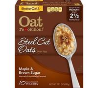Better Oats Oat Fit Instant Oatmeal Maple & Brown Sugar 10 Pouches per Box (Pack of 2)