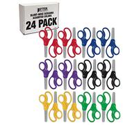Better Office 24-Piece Blunt Tip Kids Scissors, 6 Assorted Colors, 5" Length