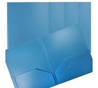 Better Office Products, 24 carpetas, de plástico azul claro, 2 bolsillos, paquete de 24, carpetas de polietileno tamaño carta, paquete de 24, azul claro