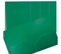 Better Office Products - Carpeta de plástico con 2 bolsillos, tamaño carta, 24 unidades, color verde