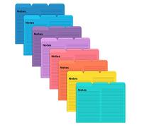 Better Office Products Carpetas de archivo forradas, paquete de 24, carpetas de archivos con pestañas de notas, pestañas de corte de 1/3, 8 colores vibrantes, carpetas pesadas de tamaño carta, 9.5 x
