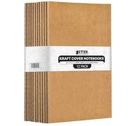 Better Office Products Cuadernos de papel kraft rayados, paquete a granel de 8.3 x 5.5 pulgadas, tamaño A5, 60 páginas rayadas de marfil, 80 g/m², cuadernos de composición de cubierta suave, lomos