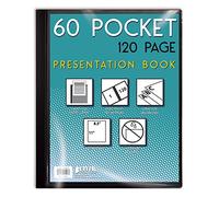 Better Office Products - Libro de presentación de 60 bolsillos, con vista frontal transparente, 120 páginas protectoras de hojas, hojas de 8.5 x 11 pulgadas, tamaño carta