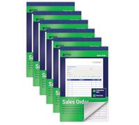Better Office Products - Libros grandes de pedidos de venta, 6 unidades, autocopiativos (blanco/amarillo canario), 5-7/16 x 8-7/16 pulgadas, 50 juegos por libro, 300 juegos en total, 6 libros