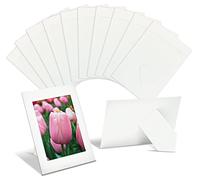 Better Office Products Marcos de fotos de papel para insertos de 4 x 6 pulgadas, paquete de 50, marco de fotos de cartulina pesada con caballete, marcos de papel de pie (blanco)