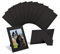 Better Office Products Marcos de fotos de papel para insertos de 4 x 6 pulgadas, paquete de 50 marcos de fotos de cartulina pesada con caballete, marcos de papel de pie (negro)
