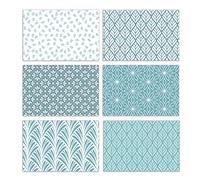 Better Office Products Paquete de 100 tarjetas de felicitación para todas las ocasiones, tarjetas de notas en blanco surtidas, 4 x 6 pulgadas, 6 diseños florales de tono azul, interior en blanco, con