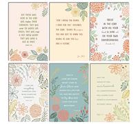 Better Office Products Paquete de 50 tarjetas de felicitación cristianas inspiradoras con sobres, 6 versículos de la Biblia, 6 diseños, 4 x 6 pulgadas, tarjetas de notas de las Escrituras para todas