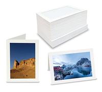 Better Office Products Tarjetas de notas con marco de fotos para fotos de 4 x 6 pulgadas, paquete de 50, insertos de fotos con sobres (blanco, paquete de 50)