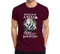 Better to be a Wolf of Odin Than a Lamb of - Camiseta para hombre, granate, XXL