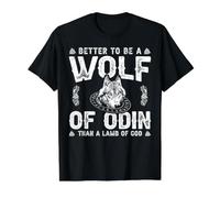 Better To Be A Wolf of Odin Than A Lamb of God Camiseta gráfica económica, Hombre, Negro, L
