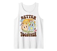 Better Together Earth Moon Peace Unity Positive Message Camiseta sin Mangas