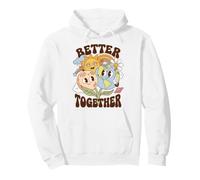 Better Together Earth Moon Peace Unity Positive Message Sudadera con Capucha
