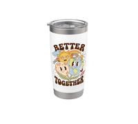 Better Together Earth Moon Peace Unity Positive Message Vaso térmico de acero inoxidable de doble pared