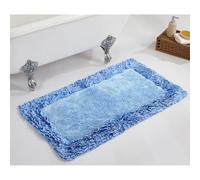 Better Trends Alfombra de baño 100% de algodón en la colección Shaggy Borde, ultrasuave, Afelpada, Absorbente, para el Suelo del baño, la Ducha y el Fregadero, 24 x 40 Pulgadas, Color Azul