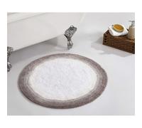 Better Trends Alfombra de baρo redonda de 30.0 in de diαmetro, 100% algodσn, antideslizante, absorbente de agua, lavable a mαquina (beige) Colecc