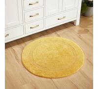Better Trends Alfombra redonda de baño, reversible, súper suave, 100 % algodón, absorbente de agua, lavable a máquina, para decoración de bañera y ducha, tapete de baño, puerta de 30 pulgadas de