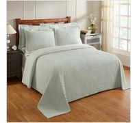 Better Trends La colección Jullian es súper Suave y Ligera en diseño de Rayas atrevidas, 100% algodón, Lujoso, Lavable a máquina, secar en Secadora, Colcha Queen, Salvia