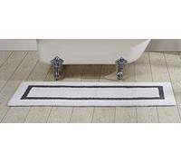Better Trends / Pan Overseas Hotel Collection 200 GSF - Alfombras de baño Reversibles 100% algodón, Paquete de 2, algodón, Blanco y Gris., 20" X 60"