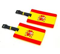 BETTER WITH FRIENDS 2 Etiqueta con el Nombre de la Bandera española. Etiqueta de identificación. Etiqueta de Equipaje. propietarios de identificación Logo españa Colores Nacionales