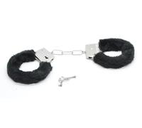 BETTER WITH FRIENDS esposas esposas BLACK negro, policía mujer,policía,enfermero,médico, oficial de seguridad, accesorio de disfraces. de metal con la felpa mk2