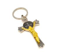 better with friends oro Jesús Crucifijo Llavero Santa Cruz Llavero Religioso San Benito Católico para Suerte y Protección Amuleto Católico Adorno Religioso para Rosario Llaves. citas de la biblia
