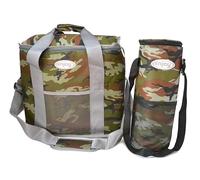 BETTER WITH FRIENDS XXXL Camuflaje Bolsa 30L Almuerzo aislada Nevera Militar y 2L Botellas Enfriador Picnic Bolsa Fresca, fría, Pesca, Camping, Caza, Bolsas congelador, Comida, Agua, envase. 10+1.5