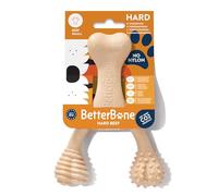 BetterBone - Juguete para perros para masticar - Carne dura pequeña - Hueso masticable para perros sin nailon y sin OGM a base de celulosa - Juguete masticable extra duro con sabor a carne de vacuno -