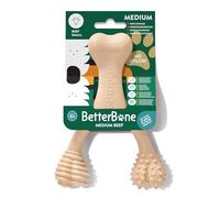 BetterBone - Juguete para Perros para Masticar - Carne pequeña Mediana - Hueso masticable para Perros sin Nailon ni OGM a Base de celulosa - Juguete masticable de dureza Media con Sabor a Carne de