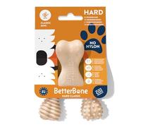 BetterBone - Juguete para Perros para Masticar - Mini Hard Classic - Huesos masticables Veggie para Perros sin Nailon ni OGM a Base de celulosa - Juguete masticable Extra Duro - Sabor Neutro - Sin