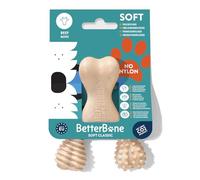 BetterBone - Juguete para Perros para Masticar - Mini Soft Beef - Hueso masticable para Perros sin Nailon y sin OGM a Base de celulosa - Juguete masticable Suave con Delicioso Sabor a Carne de Vacuno