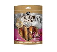 BetterBones - Bocadillo masticable Suave para Perros sin Piel cruda, Rollos envueltos con Pato con arándano, 12,5 cm, 4 Unidades