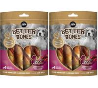 BetterBones - Bocadillo masticable Suave para Perros sin Piel cruda, Rollos envueltos con Pato con arándano, 12,5 cm, 4 Unidades (Paquete de 2)