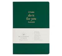 Betterday Studio Do It For You - Planificador de fitness - Rastreador semanal de ejercicio de gimnasio de piel sintética A5, diario de alimentos para pérdida de peso, registro de entrenamiento y dieta