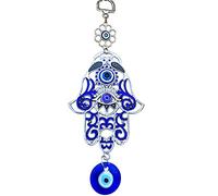 Betterdecor Colgante de pared azul con diseño de mano de Hamsa para decoración del hogar, oficina, coche, 023