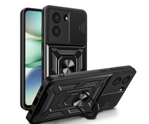 betterfon Funda compatible con Xiaomi Redmi A5 | Funda blindada protectora a prueba de golpes con anillo protector para cámara | Bolsa resistente a los arañazos | Bolsa antihuellas | Negro