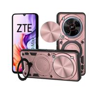 Betterfon Funda Compatible Con ZTE Blade V70 Max | Carcasa Blindada Protectora A Prueba De Golpes Con Anillo Giratorio Para Cámara | Resistente A Arañazos Y Huellas | Oro Rosa