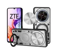 betterfon Funda compatible con ZTE Blade V70 Max | Funda blindada protectora a prueba de golpes con anillo protector para cámara | Bolsa resistente a los arañazos | Bolsa antihuellas | Plata