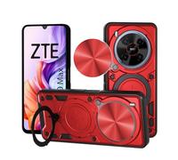 betterfon Funda compatible con ZTE Blade V70 Max | Funda blindada protectora a prueba de golpes con anillo protector para cámara | Funda resistente a los arañazos | Bolsa antihuellas | Rojo