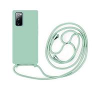 betterfon Funda con cadena para teléfono móvil compatible con Samsung Galaxy S20 FE mate, funda protectora antigolpes, color verde menta