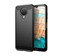betterfon Funda de carbono compatible con Nokia G10 / G20 | Funda para smartphone de silicona TPU | Negro