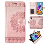 betterfon Funda para Samsung Galaxy A21s, funda para teléfono móvil Samsung A21s, funda con tarjetero para Galaxy A21s, mandala oro rosa