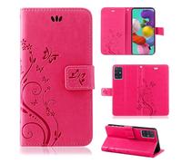 betterfon | Funda para Samsung Galaxy A51 Funda para teléfono móvil con Cierre magnético/Ranuras para Tarjetas para Samsung Galaxy A51 SM-A515 Flor Rosa