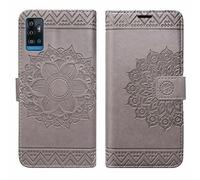betterfon Funda para ZTE Blade A71, funda para teléfono móvil Blade A71, funda con tapa, funda de piel sintética con [ ranura para tarjetas, función atril), compatible con Blade A71 gris