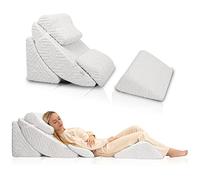 Betterhood Juego de 5 almohadas ortopédicas de cuña para cama, espuma viscoelástica ajustable, espuma postoperatoria para alivio del dolor de espalda, cuello y piernas, reflujo ácido, lectura de