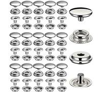 BetterJonny - Juego de 120 cierres a presión, 15 mm, lona resistente, tapa de botón de presión de acero inoxidable para bolsa de barco, cuero, manualidades